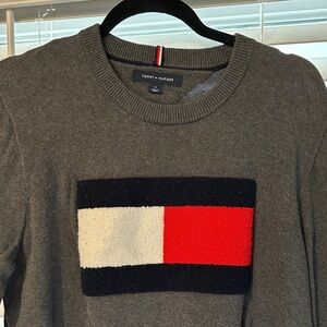 Tommy Hilfiger Gray Crewneck Sweater with Logo
